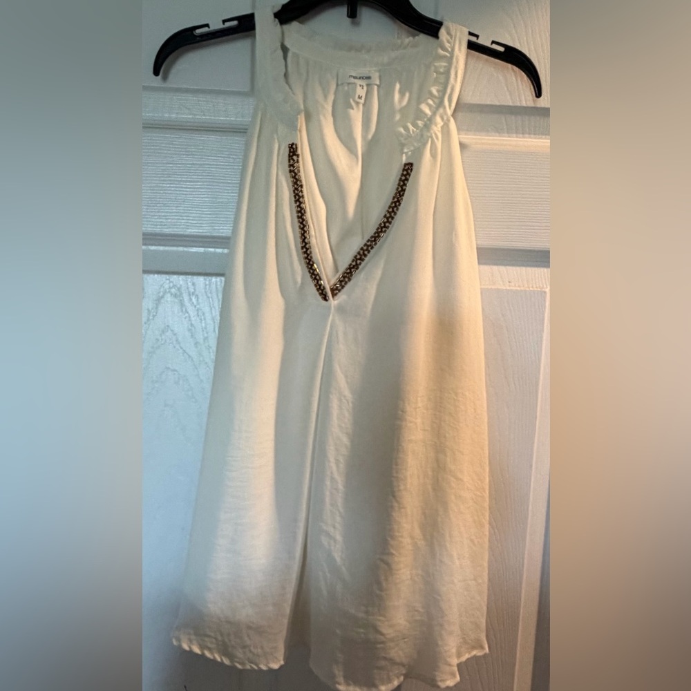 Maurices Cream Halter Blouse with Embellished Neckline